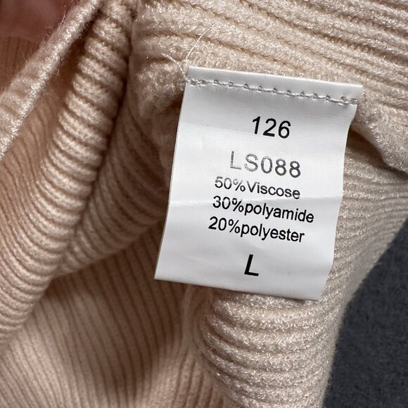 Lillusory Cardigan Sweater Womens Large Beige Button Front Ribbed Knit Pullover - Picture 8 of 11